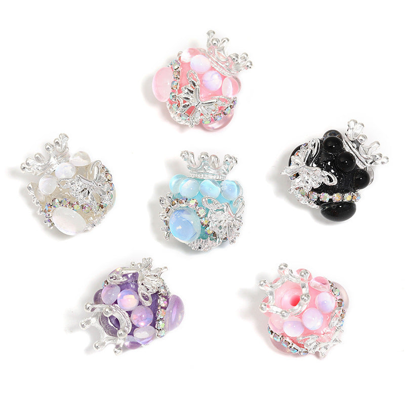 Wholesale 20pcs Heavy Industry Crown Butterfly Rhinestone Chain Diamond Ball Beads